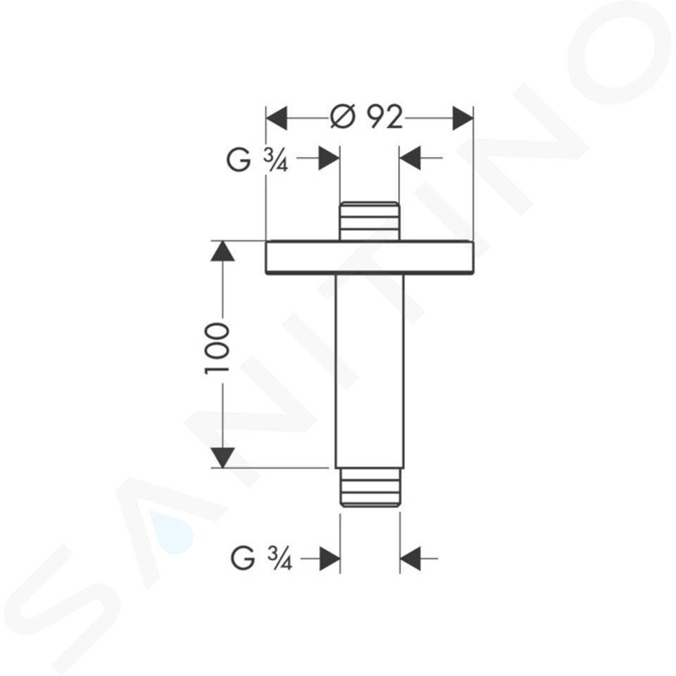 Hansgrohe RAINDANCE SELECT S  diel na napojenie do stropu  27418000