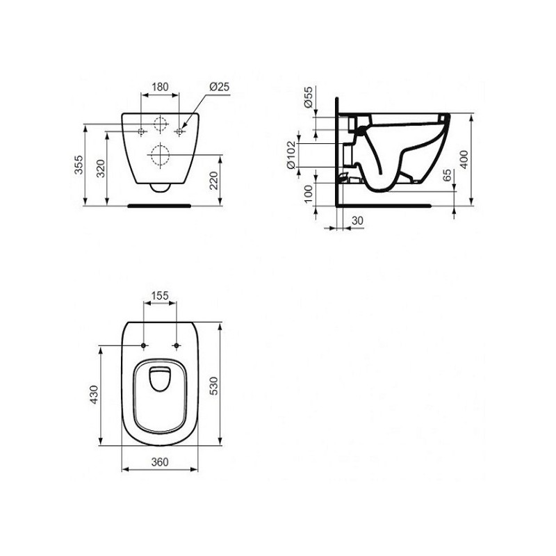 Ideal Standard WC Tesi aquablade vrátane slowclose T354601